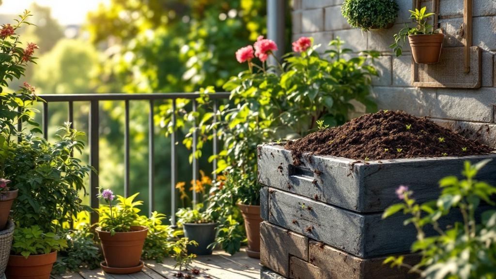 Wurmkiste auf einem Balkon