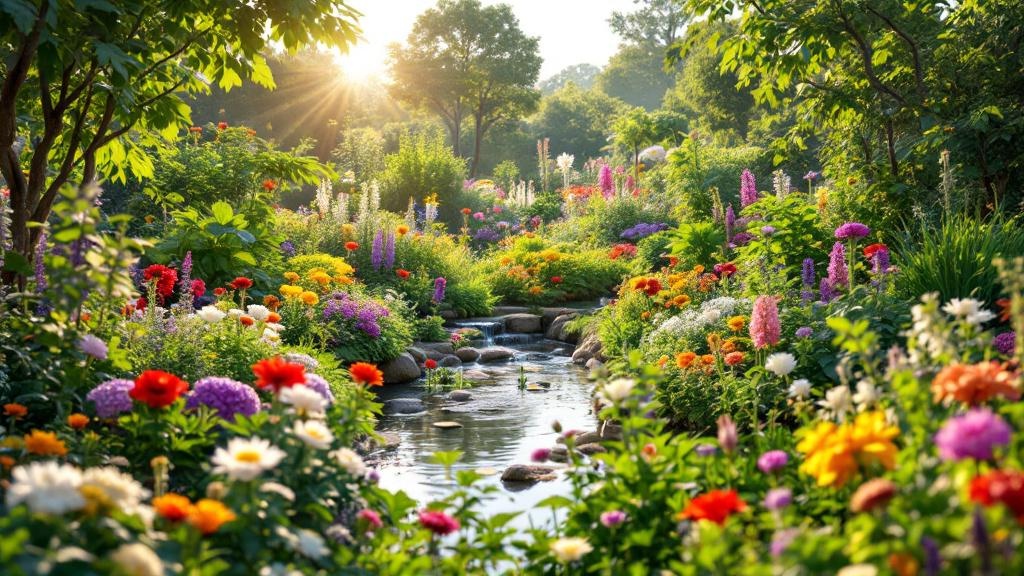 Blühender Permakulturgarten