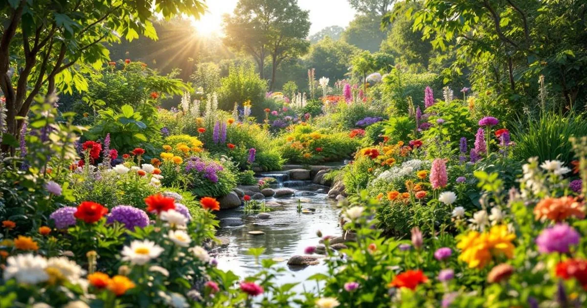 Blühender Permakulturgarten